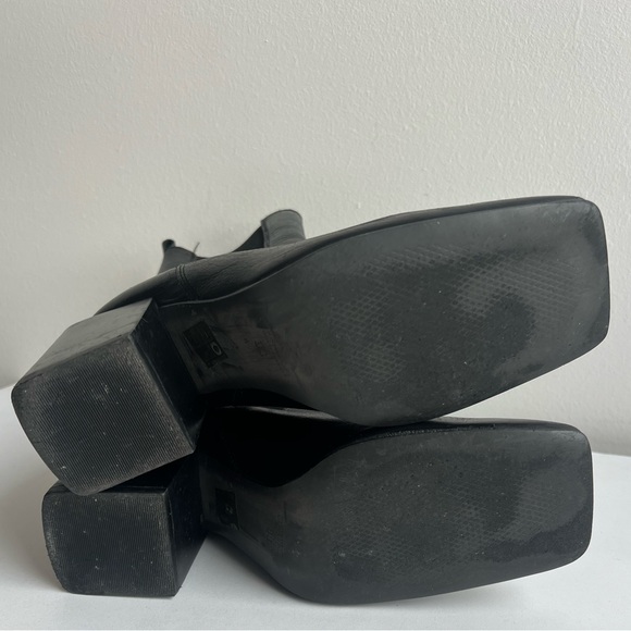 JONAK Black Leather Square Toe Chelsea Boots | Block Heel | EU 38 - Picture 9 of 15